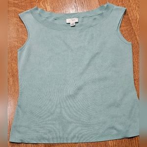 Ann Taylor Loft sleeveless knit top aqua large